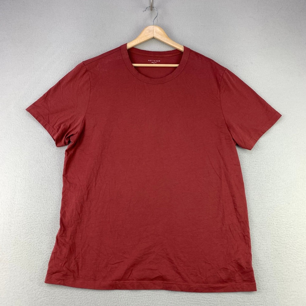 Mott & Bow Driggs Crew Tee Mens XL Rust Red Short Sleeve Comfort Stretch Cotton‎